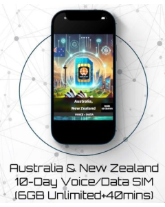 Australia and New Zealand 10-Day Voice Data SIM (6GB unlimited+ 60Mins)