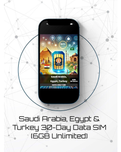 Cheapest Saudi Arabia, Egypt and Turkey Data SIM 30 Days Unlimited 6GB