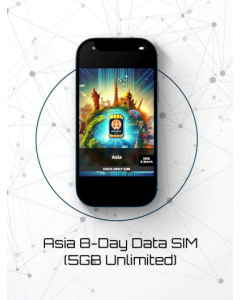 Activate eSIM Asia 8-Day Data SIM 5GB Unlimited