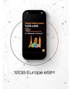 Ative o eSIM Orange Holiday de 12GB para a Europa | £19 | 14 dias | Cartão SIM disponível