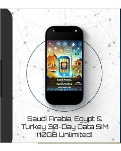 Saudi Arabia, Egypt and Turkey 30-Day Data SIM (10GB Unlimited)