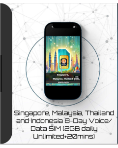Singapore, Malaysia, Thailand 8-Day Voice/Data SIM(1GB daily Unlimited + 20 Minutes