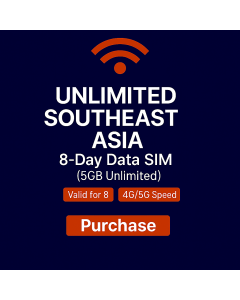 Activate Southeast Asia 8-Day Data SIM (5GB Unlimited)