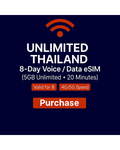Unlimited Thailand 8-Day data SIM (5GB Unlimited)