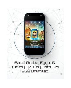 Top Rated Saudi Arabia, Egypt and Turkey 30-Day Data SIM - 3GB Unlimited