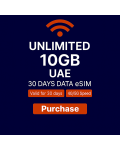 Fastest and Cheapest UAE 30 Days Data SIM - 10GB Unlimited
