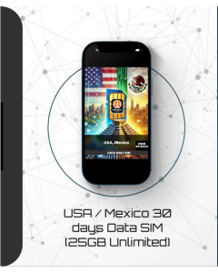 USA, Mexico 30 Days Data SIM (25GB Unlimited)